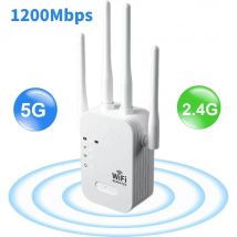NEW 1200Mbps WiFi Repeater Wireless Extender WiFi Booster 5G 2.4G Dual-band Network Amplifier Long Range Signal WiFi Router Home
