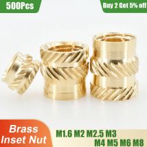 Wholesale 500Pcs Brass Insert Nut Threaded Knurled Hot Melt Heat Embedded Insertnut 3D Printer PC Nuts Inserts M2 M2.5 M3 M4 M5