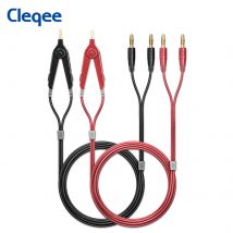 Cleqee P70075A Messgerät-Messleitungen, Klemmen, Kelvin-Clips, Kabeldrähte auf 4-mm-Bananenstecker, vergoldet, 1,2 m/3,94 Fuß für DMM
