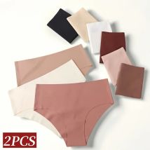 2 pezzi/set slip a vita alta in seta di ghiaccio mutandine biancheria intima elasticizzata da donna mutandine senza cuciture mutande femminili lingerie sexy XS-XL