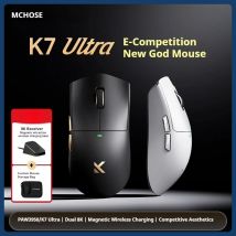 MCHOSE K7 Ultra Dual 8K Mouse da gioco leggero wireless Sensore di punta PAW3950 Base di ricarica con aspirazione