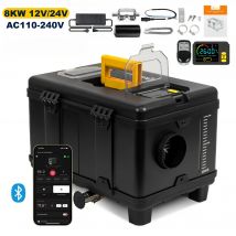 Riscaldatore ad aria diesel universale da 8KW da 12 V, 24 V e 220 V CA e CC Riscaldatore da parcheggio tutto in uno con controllo app Bluetooth per veicoli camper domestici