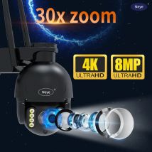 Telecamera WiFi Pan Tilt da 8MP/4K Telecamera di localizzazione intelligente AI esterna Zoom 30X Telecamera dome ad alta velocità Monitor audio per visione notturna