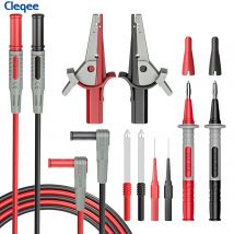Cleqee CKT004 Multimeter-Messleitungssatz, Prüfkabel, 4-mm-Bananenstecker mit Krokodilklemmen-Draht, Perforationssonde für elektrische Tests