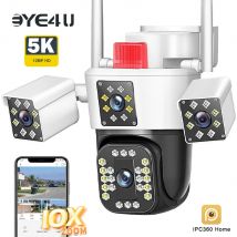 6K 12MP WiFi Kamera Outdoor 10X Zoom Drei Objektiv Drei Bildschirme PTZ Sicherheit Cam Auto Tracking CCTV Video überwachung IP Kameras