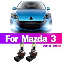 2Pcs LED Car Front Fog Light Lamps 9006 HB4 Bulb 12V 3030SMD 6000K Foglights For Mazda 3 Mazda3 2010 2011 2012 Auto Accessory
