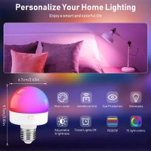 RGB wiederaufladbare Glühbirne, Fernbedienung, zeitlich für Wohnzimmer, Schlafzimmer, Küche, Theke, Bar, Party, Innenbereich, Umgebungsbeleuchtung