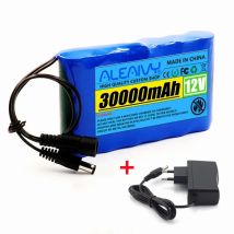 NEW Portable Super 12V 30000mah Rechargeable Lithium Ion Battery Pack Capacity DC 12.6v 30Ah CCTV Cam Monitor + 12.6v 1A Charger