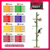 Albero per gatti ad altezza regolabile per interni, torre per gatti dal pavimento al soffitto con tiragraffi, condo per gatti, amaca e palline pendenti