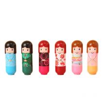 6 pezzi balsamo per labbra idratante kimono bambola balsamo per labbra cura delle labbra carino labbra kawaii trucco sapore di frutta per regali per feste per ragazze