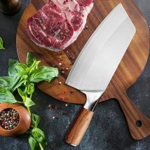 MDHAND Coltello per mannaia per carne Coltello da chef cinese professionale in acciaio inossidabile forgiato Coltelli da cucina per tritare carne e verdure