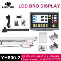 YH800-2 Display di lettura digitale LCD DRO a 2 assi 19 lingue AC90-260V e 2 pezzi 50-1000mm Encoder scala lineare Righello a griglia