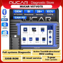 MUCAR VO7S/VO7 OBD2 escáner, sistema completo de diagnóstico, herramienta de reinicio 28, codificación ECU, prueba activa/bidireccional gratis para todos los coches