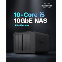 TERRAMASTER F4-424 Almacenamiento NAS máximo - 4Bay Core i5 1235U 10 núcleos 12 hilos, 8 GB de RAM DDR5, almacenamiento adjunto en red (sin disco)