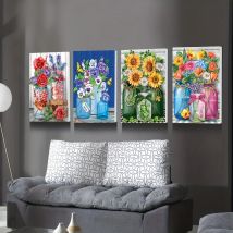 DIY Diamant Malerei Runde Diamant Bouquet Vase Muster voller Diamant Mosaik Home Dekoration Malerei Kreuz stich Kit