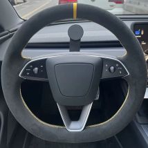 Weiche, verschleißfeste Wildleder-Lenkradabdeckung für Tesla Model 3 Highland 2024, Griffabdeckung, Innenraum, Autozubehör