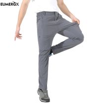 EUMERGX Sommer-Wanderhose für Herren, schnell trocknend, wasserdicht, Cargohose, Outdoor-Stretch-Berghose für Camping, Klettern