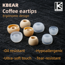 Słuchawki przewodowe KBEAR Coffee z silikonowymi wkładkami dousznymi, bezpieczne dla skóry, ergonomiczny design dla KB02, KB03, Rosefinch