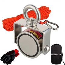 Drehbares zweiseitiges Angelmagnet-Set, 140 kg, 180 kg, 300 kg, robuster Neodym-Seltenerd-Schwenkmagnet mit 65 Fuß langlebig