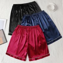 3er-Pack Herren-Schlafshorts aus Satin, seidenartig, weich, bequem, Nachtwäsche für Herren, Sommer-Lounge, Heimkleidung, lässige Shorts