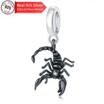 Neue Stil 100 % Sterling Silber 925 Schwarz Skorpion Anhänger Perlen Fit Original Armbänder Charms Feine Frauen Schmuck Geschenke