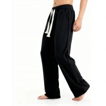 Jogginghose mit geradem Bein für Herren, elastische Taille, Lounge-Hose, lockere Passform mit Kordelzug, lässige Jogginghose für den täglichen Gebrauch
