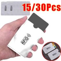 15/30Psc RFID Blocco Buste per carte di credito di credito Protezione in foglio di alluminio Anti-scansione Porta carte di controllo accessi Custodia per carte