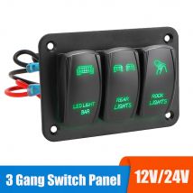 12 V 24 V 3 Gang Schalter Panel Licht Toggle Circuit Breaker LED Auto Zubehör Für Lkw RV Caravan Autotruck Anhänger Marine Boot