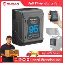 Moman Power 95 Kleiner V-Lock-Akku 95 Wh 6450 mAh 14,8 V mit 2 x D-TAP/USB-A/BP-Ausgang, klein tragbar für Sony Canon-Kamera