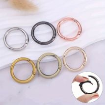 5 Stück runde Feder-O-Ringe, Metall-Schlüsselanhänger-Verschluss, Lanyard-Clips, runde Karabiner-Clips, Schlüsselanhänger-Ring für Schlüsselanhänger, Schnallen, Geldbörsen