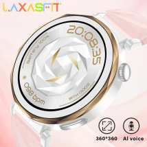 LAXASFIT 2025, neue Damen-Smartwatch, Bluetooth, sprechende Sport-Tracking-Uhr, Herzfrequenzmesser, Sportmode-Uhr