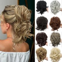 Synthetische Krallenklammer, kurzer Pferdeschwanz, Chignon, flauschiger, unordentlicher Haarknoten, Clip-in-Haarschwanzverlängerungen, natürliche Haarteile für Damen