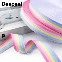 5/10Meters 25/32mm Rainbow Webbing Strap Pet Collar Bias Binding Safety Band Belt Sling Decorative Braid Ribbon Sewing Accessory
