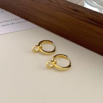 Enshir kleine Hufeisen eingelegte Zirkon Creolen für Frauen einfache tägliche Französisch Großhandel Koreanisch