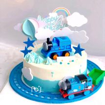 Track Railway Train Cake Topper Decorazioni per feste di compleanno Bambini Baby Shower Boy Cake Decor 1st Birthday Boy Christmas Party Cake Decor