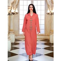 Eid Luxus Diamant Diamant Party Kleider Abayas für Frauen muslimische islamische ethnische Kleidung Langarm Kapuze Split Saum Maxi kleid