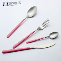 2024 Wasser tropfen Besteck Set 4 in 1 Edelstahl Top Spiegel/Matt politur Mal griff Besteck Utensilien für die Küche