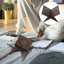 Muslimischer Buchhalter aus Holz, abnehmbarer Vintage-Stil, geschnitztes Bücherregal, Gebetsbuch-Display, islamische Verzierung für Festival-Dekoration