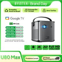 BYINTEK U80 Max Proiettore 3D 4K Cinema Android 11.0 WiFi Mini Proiettore DLP video home theater portatile 1080P con batteria