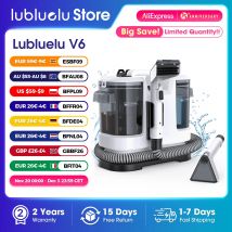 Potente detergente per tappeti 15kPa Lubluelu V6 con doppi serbatoi da 1,75 litri, cavo da 5 m, tubo da 1,7 m, materasso per divano, pulizia profonda, macchie di animali domestici