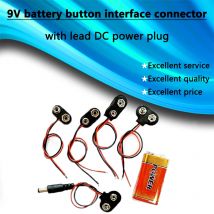 9-V-Batterie-Knopf-Schnittstellenanschluss/mit Kabel-Gleichstromstecker/9-V-Quadratkappe
