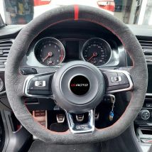100% echte alcantara lenkrad abdeckung für volkswagen vw golf gti 7 gtd gte 7 r 7 polo (r-line) 2007-2019 funda volante