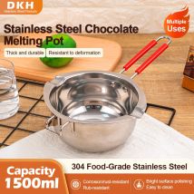 MTM 1500ml 304 Stainless Steel Large Melting Pot with Heat Resistant Handle Chocolate, Butter, Cheese & Candle Wax Making