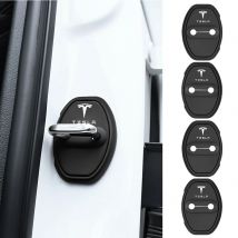 4pcs Car Logo Silicone Door Lock Protective Cover Sticker For Tesla Model 3 Model S X Model Y Roadster Cybertruck Semi Accessory