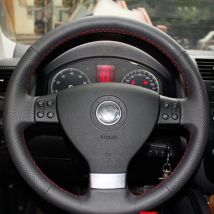 Personalizza Coprivolante per auto in pelle microfibra fai-da-te per Volkswagen Passat B6 Golf 5 Mk5 VW Jetta 5 Mk5 Tiguan 2007-2011