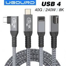 Thunderbolt USB 4 Cavo ad angolo di 90 gradi 40 Gbps USB4 Gomito Tipo C Thunderbolt3 4 Cavo di trasferimento dati USB C PD240W Ricarica rapida