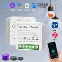 Interruttore Intelligente WiFi/Zigbee 3.0, Modulo Mini Fai-da-Te, Timer Remoto, Controllo Luci Wireless Compatibile con Tuya Smart Life, Alexa, Google