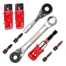 Geinxurn Mixed Mini Ratchet Screwdriver Set, S2 alloy Screwdriver, Impact Magnetic Bit Holder,1/4" Wrench, Push-Pull Case