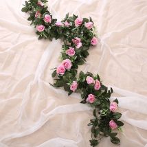 Artificial Flowers Silk Roses Vine Hanging Wall Festival Leaves Wreath Wedding Garden Home Arch Room Party Diy Gifts Decorations