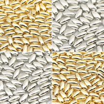 CCB Meter Tube Beads Golden Plated Loose Beads 100/200/400/800pcs 3*6/4*8mm For Jewelry Making DIY Bracelets Necklaces Supplies